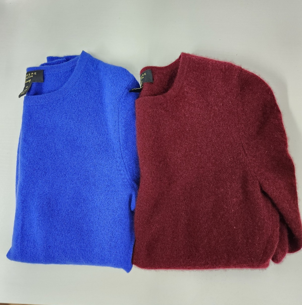 Bundle Of 2 Cashmere Charter club Luxury Sweater, Size SP, In Cobalt Blue & Wine